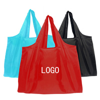 Vente en gros de sacs d'épicerie écologiques de couleur unie personnalisés fourre-tout 210D sacs de courses pliables réutilisables en tissu Oxford