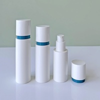 Bouteilles d'emballage cosmétique pour soins de la peau, lotion, sérum, tonique, pompe sans air, cylindrique droite, en PP blanc, 60/80/100 ml