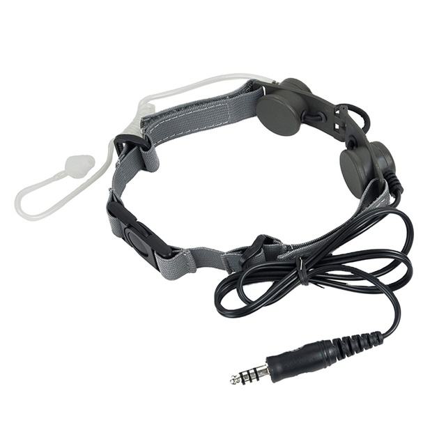 WADSN WZ033 Tactical Throat Microphone Over-ear Headset 7.0mm Plug (PTT Required) Outdoor Use Specialized Bodyguard Headphones