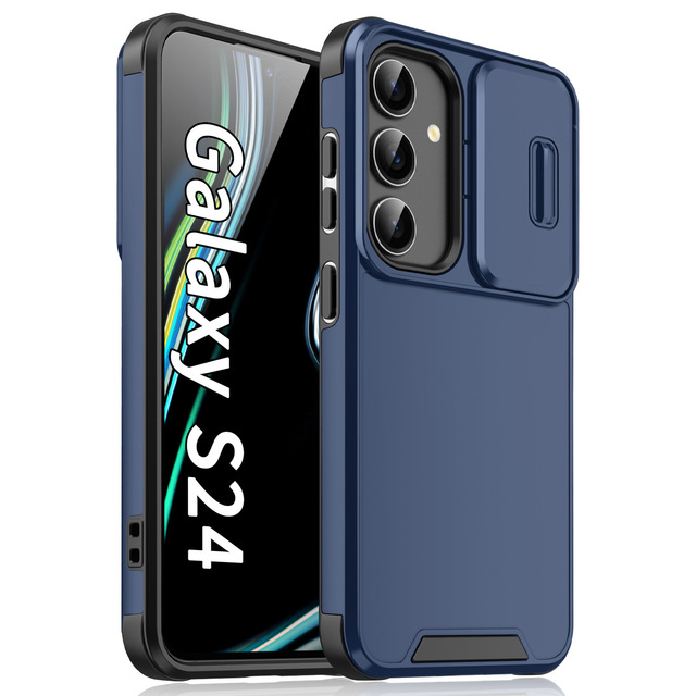 Top Selling Upscale for Samsung S25 S24 S23 S22 S21 S20FE Phone Cover with Finger Ring Ultra Anti-Fall Sliding Window Cover