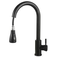 Vente en gros Robinet de cuisine extractible en acier inoxydable Noir mat Rotation à 360 degrés Mitigeur pour hôtel