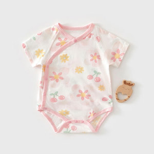 Body de Bebé para Verano, Manga Corta, Algodón Puro, Transpirable, Tejido de Punto, para Recién Nacida - Product Image 1