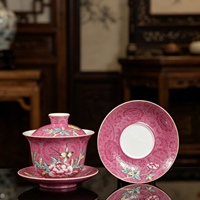 Tasse à thé en porcelaine RED LEAF CERAMICS de qualité supérieure avec couvercle et plateau, style chinois classique, luxe, résistante à la chaleur, cadeau d'affaires durable