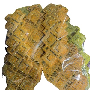 Collier brodé africain pour robe de mariée nigériane, décoration de couture, matériel DIY, accessoire de col doré - Product Image 1