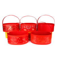Panier en cuir pour le Nouvel An, panier à fruits, panier cadeau de fiançailles chinoises, boîte cadeau et panier cadeau