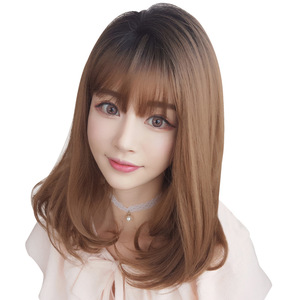 Venta al por mayor del fabricante: <span class=keywords><strong>Postizo</strong></span> de cabello sintético coreano para <span class=keywords><strong>mujer</strong></span>, ligero, sin costuras, hecho a máquina, para toda la cabeza. - Product Image 1