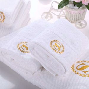 Lussuoso Asciugamano Bianco in Puro Cotone 100% 500gsm 600gsm <span class=keywords><strong>per</strong></span> Viso, Mani e Bagno con Ricamo - Product Image 1