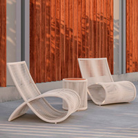 Fauteuil individuel d'extérieur au design nordique, en alliage d'aluminium imperméable, pour cour, maison d'hôtes, hôtel et zone panoramique