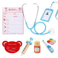 Kits de Docteur en Bois pour Enfants d'âge Préscolaire, Jeux d'Imitation Médicaux Éducatifs, Ensemble de Premiers Secours, Jouets pour Garçons et Filles