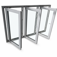 Porte-fenêtre de patio et de jardin sur mesure à 3 panneaux, pliante, en alliage d'aluminium, avec système d'ouverture à double battant et double vitrage