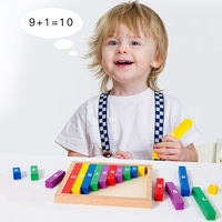 Bâtons de comptage en bois Montessori, blocs d'escalier mathématiques de 1 à 10, aide pédagogique éducative pour tout-petits (couleurs et tailles)