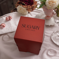 Nouveau design personnalisé, boîte d'emballage individuelle pour petit gâteau, boîte cadeau rouge de luxe pour gâteau, biscuit