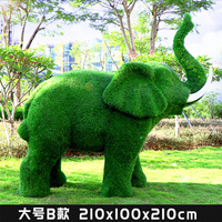 Ornement grandeur nature Design artificiel Décoration animale Grandes plantes vertes d'extérieur Éléphant Herbe Animal Grandes plantes artificielles