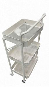 Modern Stainless Steel <b>Foldable</b> <b>Cart</b> <b>Foldable</b> Kitchen Gadgets 3 Layers Sample Available Easy Bulk Order Premium Folding <b>Cart</b> - Product Image 2