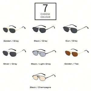 Gafas de Sol de Moda 2025 con Logotipo Personalizado, Forma Irregular Poligonal, Protección UV400, Montura Metálica Pequeña, Estilo Ojo de Gato para Mujer - Product Image 5