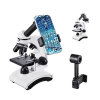 Microscope 2000x monocular straight tube with glass slide optical microscope science toy biology class
