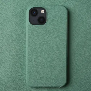 Full Grain Leather Phone Cover Case For Iphone 15 Pro Max For Iphone 14 13 12 Plus Pebble Pattern Real Leather Phone Case