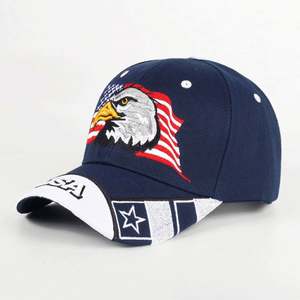 Casquette de baseball brodée d'un aigle et d'un drapeau américain, style créateur, vente en gros pour fabricants, OEM, États-Unis - Product Image 2