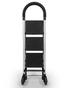 Chariot pliable en alliage d'aluminium à marches larges à 3 marches et échelle mobile avec roues - Product Image 2