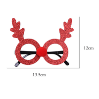Lunettes de fête de Noël à paillettes rouges très populaires, montures originales en forme de cornes de renne rouge vif, accessoire photo amusant pour les fêtes de fin d'année