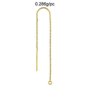 Beadsnice Dây Chuyền Xâu Chuỗi Chữ U Dây Cáp DC Có Vòng Khuyên Tai Dây Vàng 14K - Product Image 2