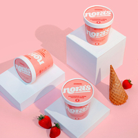 Pinte sûre congelée à emporter imprimée logo16oz 8oz 4oz 3oz gobelet en papier avec couvercle pour crème glacée gelato