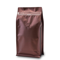 Sacs à café à fond plat de 12oz avec valve de dégagement d'air Pochettes à café sous vide à haute barrière
