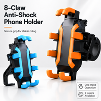 Support de téléphone pour moto à 8 griffes antichoc, support de navigation stable pour vélo, clip de fixation pour scooter