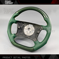 Volant sport en fibre de carbone sergé vert personnalisé pour BMW E38 E36 1994-2005 E83 X5 E53 X3 M3 F80 F82 E30 E46 M3 E39 E53