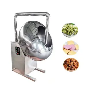 Otomatik küçük fıstık şeker kaplama makinesi çikolata unu gıda ve blower ile fıstık kaplama makineleri