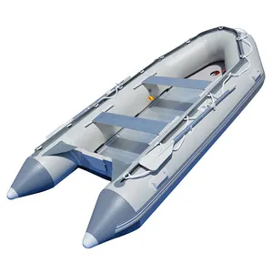 热卖3m 4m充气橡胶船铝地板底部聚氯乙烯钓鱼速度划艇带电机湖海