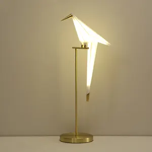 Modern Luxury Nordic Gold Home Hotel Decorative Lampes De Table Bird Shaped Desk Led Table Lamp For Bedside Reading Room