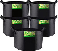 Sac de culture de 1/2/3/5/10/15 gallons pour la plantation et l'alimentation, avec poignées durables, en tissu non tissé en feutre noir, pour la culture des pommes de terre