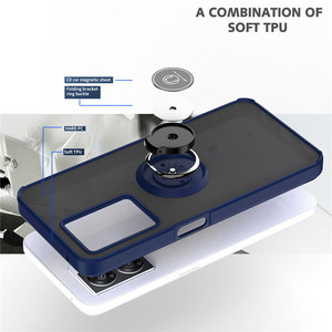 Funda de teléfono con anillo de cubierta mate esmerilada magnética a prueba de golpes para OPPO A57 A58 A17 A16K Realme C30 C55 Narzo 50i Prime C33 10 Pro + - Product Image 4