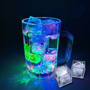 Bán buôn tùy chỉnh vuông nước kích hoạt không thấm nước nhựa tái sử dụng nhấp nháy ánh sáng lên LED ICE CUBE cho đồ uống cocktail Bourbon - Product Image 5