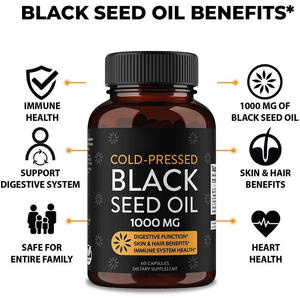 Capsule Nere OEM per Olio - Olio di <span class=keywords><strong>Cumino</strong></span> <span class=keywords><strong>Nero</strong></span> Puro Premium Pressato a Freddo Nigella Sativa per Supporto Immunitario Adulti Grado Alimentare - Product Image 3