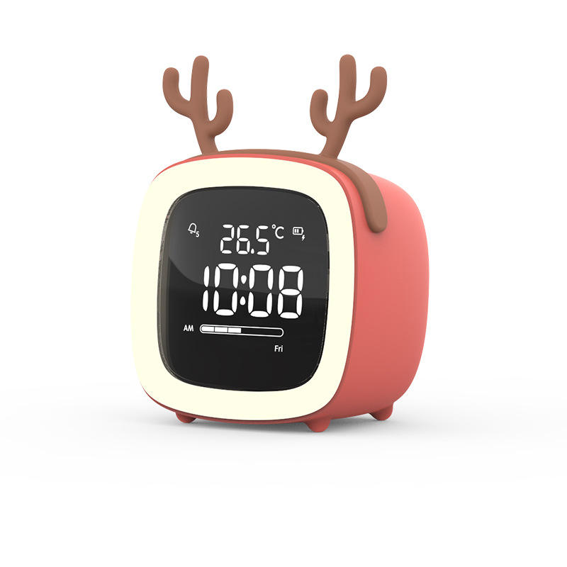 Orange Alarm Clock and Antler Decoration