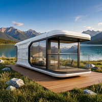 Capsule spatiale moderne, maisonnette préfabriquée, mini-maison modulaire, ADU pour jardin, location Airbnb, cabane intelligente avec salle de bain complète