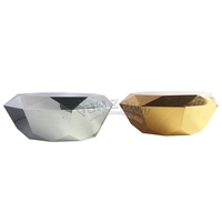 Table basse élévatrice moderne de luxe en diamant Mobilier métallique durable avec acier inoxydable pour le salon
