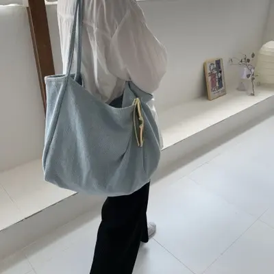 YIMYIK Fashion Jean Women Messenger Canvas Bag Large Capacity Shopping Denim Tote Handbags