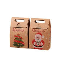 Boîte cadeau créative rectangulaire transfrontalière de Noël avec motif Père Noël de dessin animé, emballage cadeau, boîte à bonbons de Noël en papier