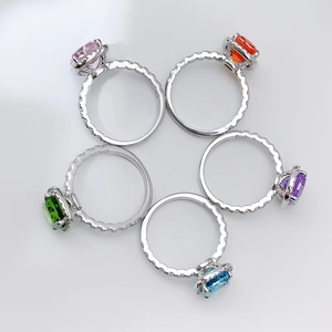 Nuevo Anillo de Plata S925 con Incrustaciones de Circonio 5A de 8 * 10, Color Azul Marino, de Lujo y Moda, para Mujer, <span class=keywords><strong>Venta</strong></span> Directa - Product Image 5