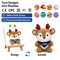 Bandana Bordir Logo Kustom, Boneka Hewan Rusa, Tikus, Maskot Plush, Hadiah Merek, Mainan Souvenir