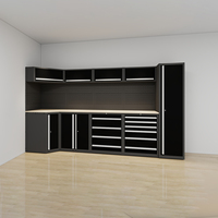 Banc de travail industriel robuste réglable avec tiroirs, armoire de rangement pour outils, système d'armoires de rangement pour outils en métal