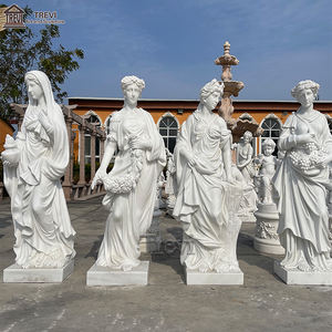 Vida tamanho estátua arte pedra jardim mármore exterior escultura quatro temporadas escultura - Product Image 1