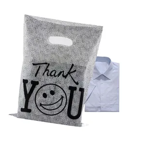 Wholesale Small Gift Bags Thank You Bags Plastic Shopping Bags with Soft Loop Handle for Retail Stores Boutiques