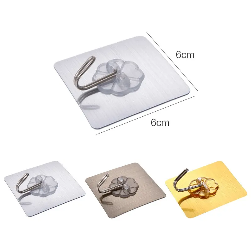 20kg bearing gold and silver strong hook wall hangers perforation-free traceless viscoses waterproof kitchen storage