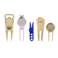 Fourche de pas personnalisé en vrac OEM pince à chapeau marqueur de balle de golf en métal outil de réparation divot de golf