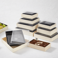 Boîte d'emballage personnalisée jetable pour sushis, gâteaux et plateaux de fruits, avec séparateurs et couvercle transparent, pour traiteur, pique-niques et fêtes