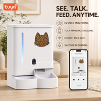 Distributeur automatique de nourriture pour animaux de compagnie intelligent et moderne de 5 L, étanche, avec caméra WiFi, double alimentation, programmable, certifié RoHS, pour chats et chiens